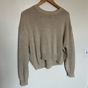 H&M Divided Cropped Sweater Size M - Cream/Sand Color